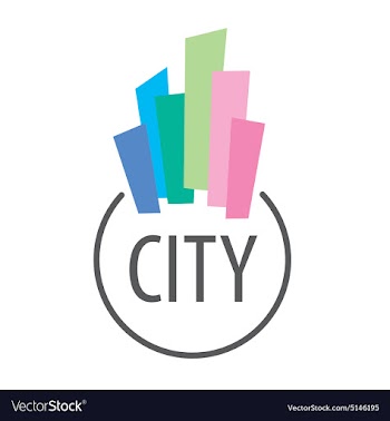  					Logo multicolored houses in town vector image														