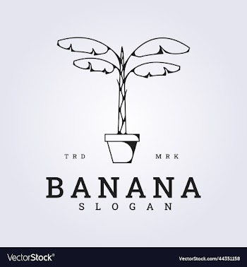 logo of banana tree line art design