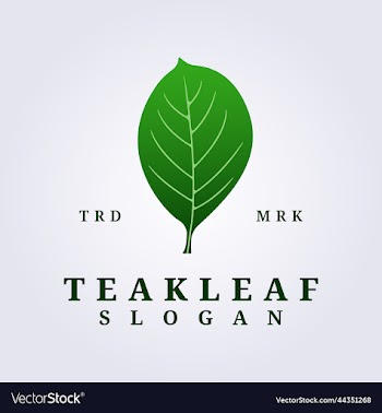 logo of green teak leaf design