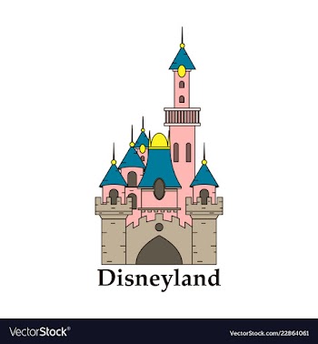 Logo or label disneyland line style logotype easy vector image