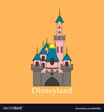 Logo or label disneyland line style logotype easy vector image