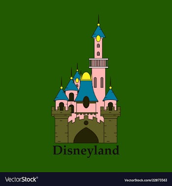 Logo or label disneyland line style logotype easy vector image