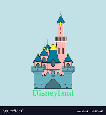 Logo or label disneyland line style logotype easy vector image