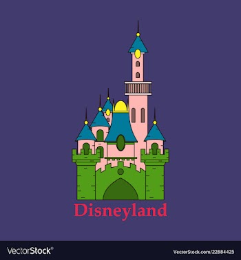 Logo or label disneyland line style logotype easy vector image