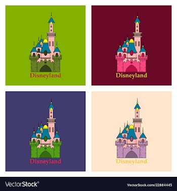 Logo or label disneyland line style logotype easy vector image
