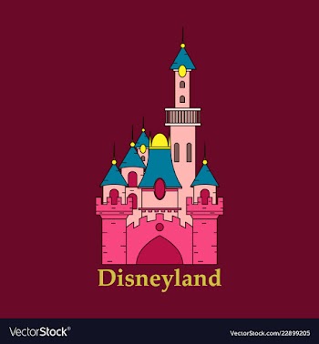 Logo or label disneyland line style logotype easy vector image