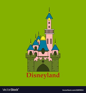 Logo or label disneyland line style logotype easy vector image