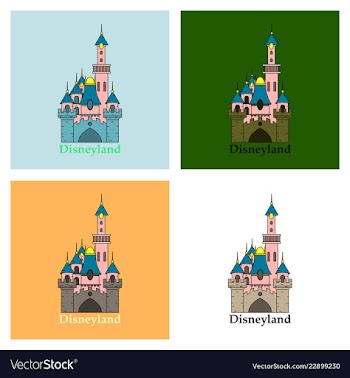Logo or label disneyland line style logotype easy vector image