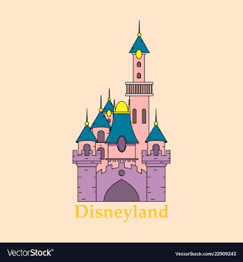 Logo or label disneyland line style logotype easy vector image