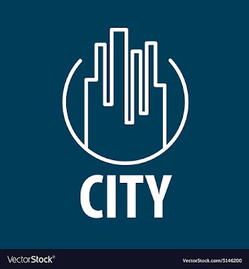  					Logo outline night city vector image														