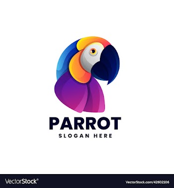 logo parrot gradient colorful style