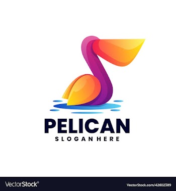 logo pelican gradient colorful style