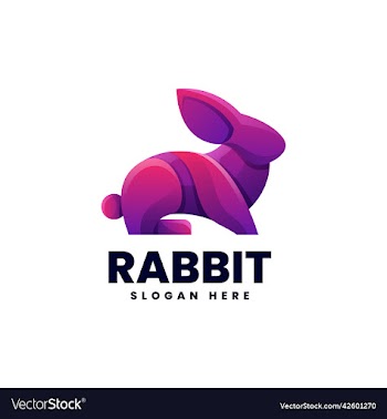 logo rabbit gradient colorful style