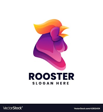 logo rooster gradient colorful style