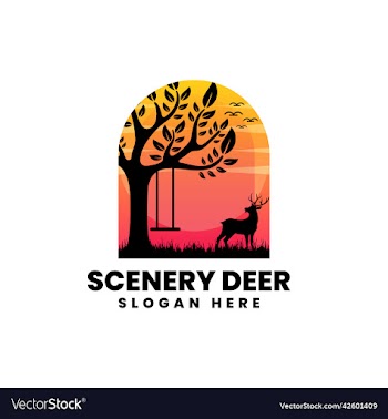logo scenery deer gradient colorful