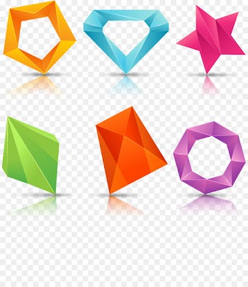 Logo Shape Polygon Download - Vector hand-painted low polygonal shape 
