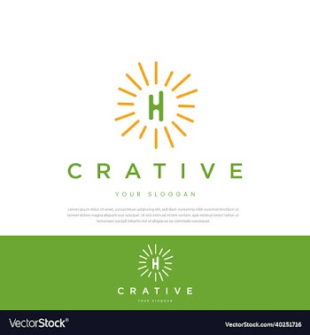 logo sunshine letter h line