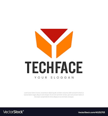logo technology face robot letter t monogram