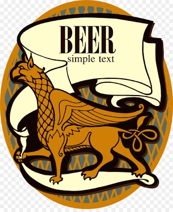Logo Text Label Illustration - Yellow Griffin Badge 