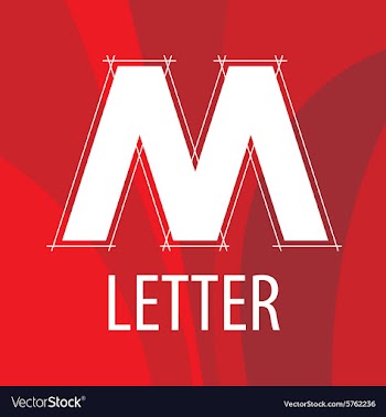  					Logo the letter M in the form of a drawing vector image														