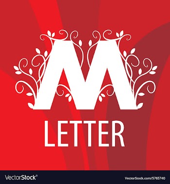  					Logo the letter M with vegetable patterns vector image														