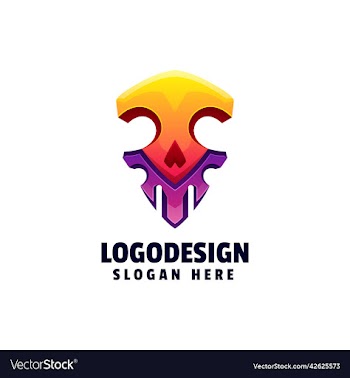 logo warrior skull gradient colorful