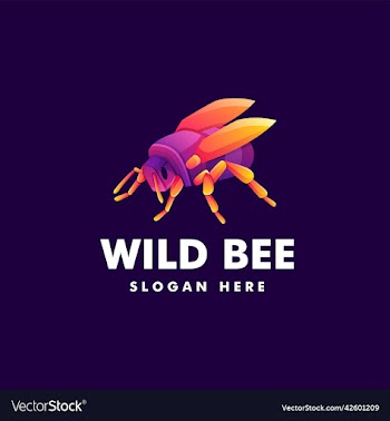 logo wild bee gradient colorful style