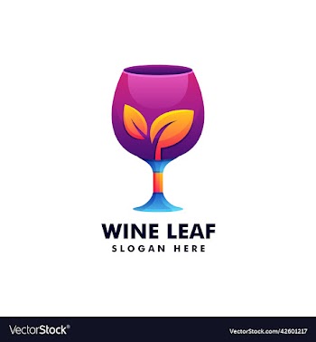 logo wine leaf gradient colorful