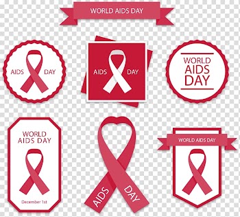 Logo World AIDS Day Red ribbon, hand painted red ribbon transparent background PNG clipart