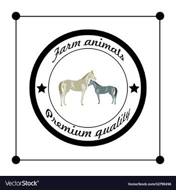 Logos and badges farm animals vector image
