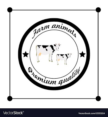 Logos and badges farm animals vector image