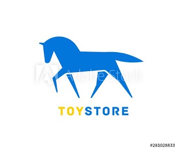 Logotype with silhouette of horse or stallion