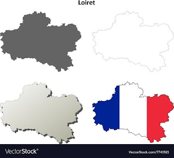 Loiret Centre outline map set vector image