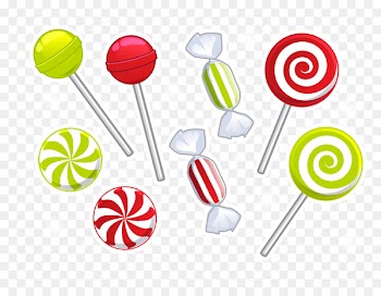 Lollipop Candy cane - Colored candy 