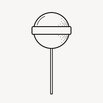 Lollipop doodle clipart, cute black | Free PSD Illustration - rawpixel