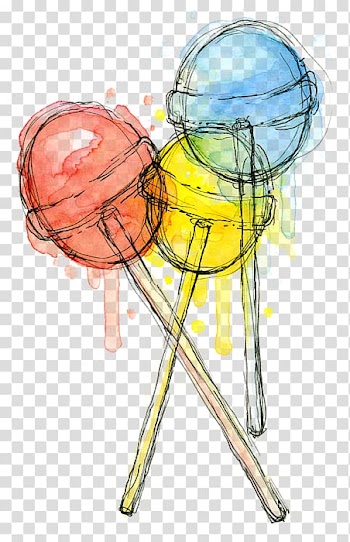 Lollipop Gummy bear Candy Art Watercolor painting, candy shop transparent background PNG clipart