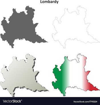 Lombardy blank detailed outline map set vector image