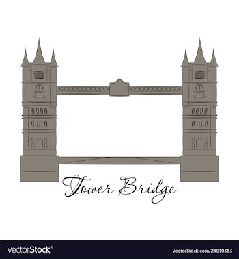 London bridge logo attraction of the capital of vector image