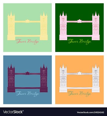London bridge logo attraction of the capital of vector image