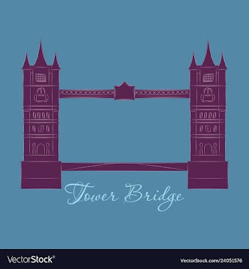 London bridge logo attraction of the capital of vector image