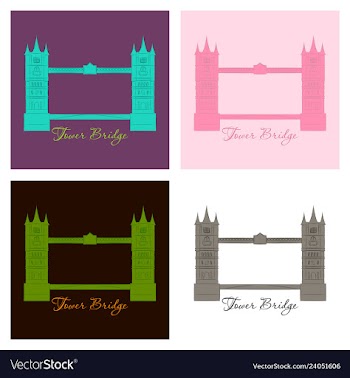 London bridge logo attraction of the capital of vector image