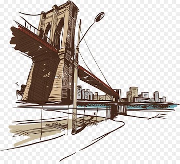 London Bridge Watercolor painting Illustration - Vector London Bridge and city buildings 
