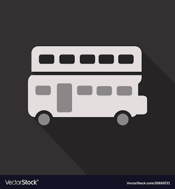 London bus isolated on background with long shadow vector image