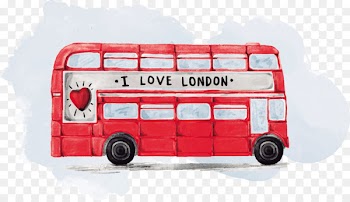 London Bus Microsoft PowerPoint Icon - London bus vector watercolor 