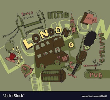 London doodles vector image