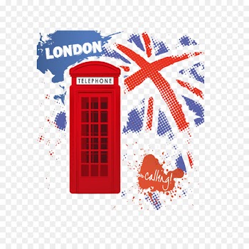 London Illustration - Retro London street telephone booths 