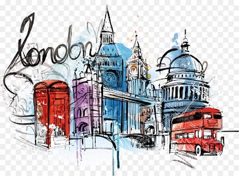 London Illustration - Vector watercolor illustration London 