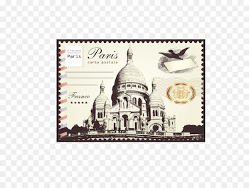 London Paris Paper Postage stamp - Vintage British stamp 
