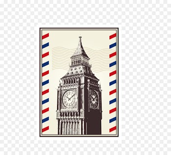 London Paris Postage stamp Postcard - Vintage British stamp 