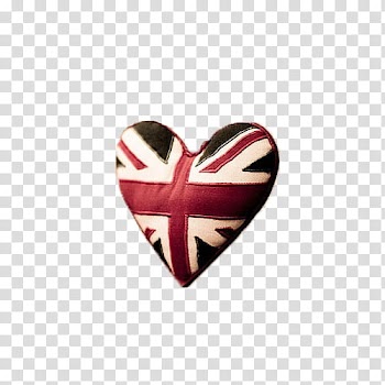 London, red, white, and black heart cushion transparent background PNG clipart